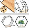Modern Hexagon Metal Wire Wall Shelf Storage Home Office Decor Floating Shelve