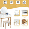 Dressing Table Vanity Set Modern Makeup Desk with Stool Adjustable LED Light