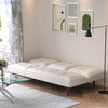 Multifunctional Adjust Sofa Bed Velvet Chesterfield 3 Seater Beige/Grey Sofabed