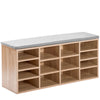Multi-Storage Shoe Rack w/ 14 Compartments Cushion Moving Shelves for Home Oak