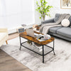 Industrial Coffee Table 2 Tiers Side Table with Open Shelf Living Room Furniture