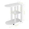 NICEME C-Shaped End Table for Living Room 30cm Narrow Side Table on Casters