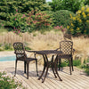 3 Piece Bistro Set Cast Aluminium Bronze F4F0