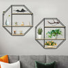 Wall Mounted Geometric Octagon Floating Shelf Storage Rack Living Room Bedroom
