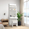 3 IN 1 Vanity Dressing Table Set Book Storage Shelf Ladder Desk W/ Mirror Stool