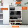 Wood Shoe Cabinet Rack Storage 2 Door 1 Drawer Cupboard 4 Shelf Furniture