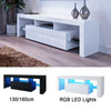 Modern TV Unit 160/130cm Cabinet White/Black High Gloss FREE LED RGB Lights