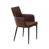 Set of 2 Faux Leather/Suede Dining Chairs Metal Legs Reception Restaurant Chair