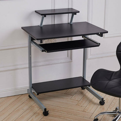 Rolling Office Desk Computer Desk Table Study PC Laptop Writing Desk Workstation