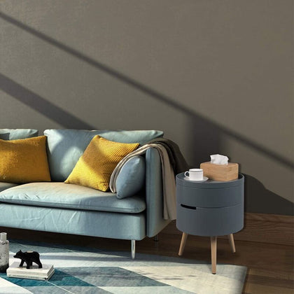 2x Bedroom Bedside Table Cabinet Nightstand with 2 Storage Compartments