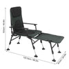 Fishing Camping Recliner Bed Chair Adjustable w/6 Legs Fabric Mattress