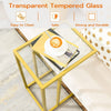 C Shaped Side Table Tempered Glass Gold Side Table End Table EGD03SF01G1