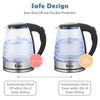 Auto Shut Off Protection Electric Kettle Glass Blue LED Illuminated Jug 1.8L