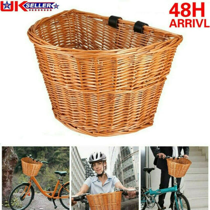 Vintage Wicker Bicycle Shopping Basket For Children Kids Boys Girls Bike Cycle