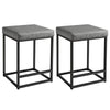 Barstools 2pcs Kitchen Stools Leather Counter Chairs Breakfast Bar Chairs Gray