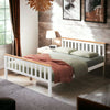 White Wooden Bed Frame 3FT Single Bed 4FT6 Double King Size Pine Slatted Bed