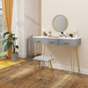 Dressing Table with Round Mirror 3 Drawers Stool Makeup Vanity Set Desk Bedroom