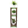 Vintage Carving Art Bamboo Tall Plant Stand Pot Holder Home Side Table End Table