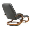 Grey PU Leather Recliner Armchair High Back Swivel Chair Sofa with Footstool Set