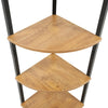 Rustic Corner Shelf Tiered Fan Bookshelf Wall Side Storage Display Floor Stand