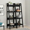 Lawrence Ladder Bookcase with 4 Shelves - Set of 2 - Shelf Unit Bundle - Black