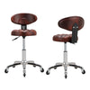 2 Pieces Upholstered Swivel Stool Adjustable Height Chair Office Desk Bar Stool