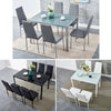 105cm 120cm Glass Dining Table and 4 /6 Padded Chairs Set Home Kitchen Furniture