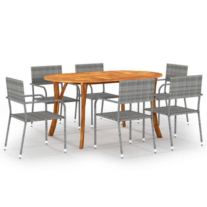 7 Piece Garden Dining Set Anthracite R3N5