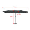 Extra Large 4.6M Garden Parasol Patio Umbrella Double Side Sunshade Sofa Outdoor