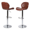 2PCS Bar Stools Gas Lift Swivel Stool Pub Club Cafe Breakfast Chair Faux Leather
