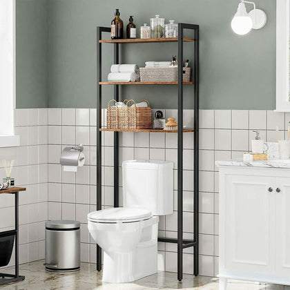 Over Toilet Storage Unit Bathroom Shelves Industrial 63 x 24 x 163 cm