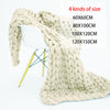 Large Soft Chunky Knit IvoryWhite Thick Blanket Handwoven Throw Sofa Bed Blanket