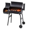 Barbecue BBQ Outdoor Charcoal Smoker Portable Grill Garden 2 Barrel Drum Wheels