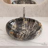Bathroom Vanity Wash Basin Sink Countertop Oval Curve Black Marble Effect Modern