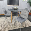 Dining Table Set Of 4 Round Grey Dining Table And 4 Grey Velvet Tufted Chairs