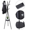Metal Hat Coat Stand Clothes Storage Rack Umbrella Stand Hanger Hooks With Shelf