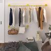 Extra Long Industrial Gold Pipe Clothing Rack Wall Ceiling Clothes Garment Rack