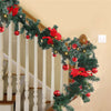 Pre-Lit Decorated Christmas Garland with Lights Red Ball Xmas Festival Tree 2.7M