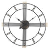 Large 60cm Wall Clock Metal Round Living Room Office Open Face Skeleton Clock