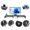 Adjustable Dual Monitor Stand Desk Computer Riser with Organizer Slot Black