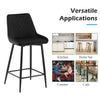 2x Velvet Black Bar Stool Kitchen Counter Breakfast Chair Pub Restaurant Cafe