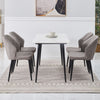 2/4/6pcs Dining Chairs Set Faux Leather Seat Back Metal Legs Kitchen Chair