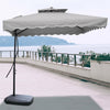 Garden Parasol Banana Cantilever Umbrella Crank Sun Shade Patio Outdoor W/ Base
