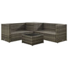 4 Piece Garden Set with Cushions Poly Rattan Grey Y8P2