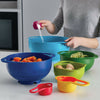 8x Measuring Mixing Bowl Set Cup Sieve Strainer Colander Kitchen Baking Cooking