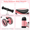 Baby Balance Bike 4 Wheels Toddler First Bike No Pedal Infant Baby Walker Riding