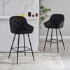 2* Velvet Bar Stools Breakfast Bar stool Pub Chairs Padded Seat Metal Leg CLIPOP