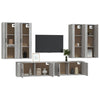 6 Piece TV Cabinet Set Grey Sonoma Engineered Wood L6W0
