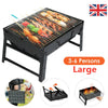 Portable Folding Charcoal BBQ Barbecue Grill Charcoal Outdoor Garden Stove Black