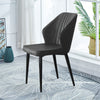 Set of 2 Faux Leather/Suede Dining Chairs Metal Legs Reception Restaurant Chair